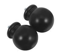 JEWEDECO 2 Piezas de Remates de Barra de Cortina Forma de Bola en Plástico Negro, Tapas Elegantes para Extremos de Barras de Cortina, Ideales para Embellecer Ventanas
