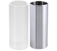JEWEDECO 2 Piezas Guitar Slide Transparente y Acero Inoxidable Medio Bottleneck para Guitarra bajo Sustain Superior y Sonido Brillante para Profesionales