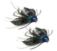 JEWEDECO 2 Pinzas Cabello Diseño de Plumas de Pavo Real, Estilo Retro, Ligeras y Portátiles, Accesorio Pelo Adecuado para Bodas y Fiestas