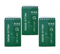 JEWEDECO 3 Blocs de Notas de Vocabulario Inglés para Estudiantes, Cuaderno Portátil Barrera, Papel de Hojas Sueltas en Color Verde Oscuro, Bloc de Notas para Escribir y Memorizar Palabras,