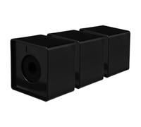 JEWEDECO 3 Piezas Estación del Logotipo del Micrófono Cubo Cuadrado Abs Negro para Micrófono Entrevistas de Noticias y Ktv Presentadores
