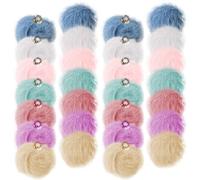 JEWEDECO 30 Piezas de Dijes de Bolas de Lana Multicolor para Bisutería, Accesorios Decorativos de Hilo de Lana Fáciles de Conectar, Ideales para Hacer Pendientes en Fiestas