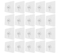 JEWEDECO 30 Unidades Ganchos Adhesivos para Colgar sin Clavos de Acrílico para Embellecimiento de Pared y Estudios Extracción sin Daños Necesidad de Taladro