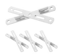 JEWEDECO 4 Pares de Soportes de Hierro para Cama en Color Plata Accesorios Ligeros y Versátiles para Marcos de Cama Ideales para Barreras
