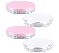 JEWEDECO 4 Piezas Caja Compacta Portátil para Polvos Sueltos 5g con Espejo y Esponja, Adecuado para Actividades al Aire Libre y Uso Diario, Diseño Limpio y Fácil Aplicación