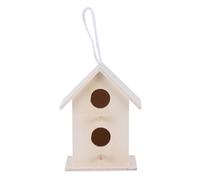 JEWEDECO 4 Piezas Kit de Nidos de Madera Creativos para Pájaros Decoración Artística de Jardín Colgantes DIY con Formas Variadas para Delicado Hogar Oficina y Fiesta
