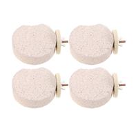 JEWEDECO 4 Piezas Soporte para Perchas de Pájaros de Piedra Volcánica Natural para Loros y Conures Función de Recorte de Garras y Soporte de Equilibrio en Plataforma Resistente