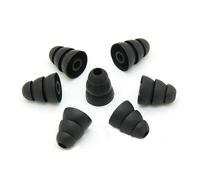 JEWEDECO 5 Pares de Puntas de Silicona Oídos de 3,8 Mm Negras, Tapones para Auriculares Triple Capa, Reducen Ruido Ambiental y No Se Caen Fácilmente