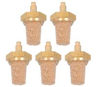 JEWEDECO 5 Silenciadores De Generador De Latón Macho Silenciador De Aire Reductor De Ruido Para Máquinas De Humo Silenciador De Escape Neumático De Latón Filtro De Piedra De Burbujas