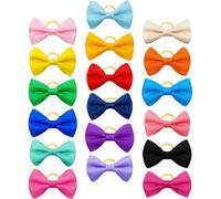 JEWEDECO 50 Lazos Pelo de Perro Mascotas Colores Macarrón Surtidos, Accesorios para Perros Pequeños y Gatos, Diademas Decorativas para Fiestas, Halloween y Uso Diario Color Color Aleatorio