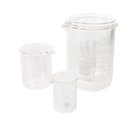 JEWEDECO 6 Piezas Vaso Medidor de Laboratorio de Vidrio Resistencia a Alta Temperatura y Mediciones Precisas, Capacidad 25ml a 400ml para Experimentos Científicos y Clases de Ciencia