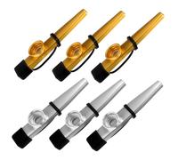 JEWEDECO 6piezas Kazoos Musicales Para Adultos Instrumento Pequeño De Metal Para Guitarra y Ukelele Kazoo De Práctica