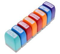 JEWEDECO 8 Sellos de Calificación para Profesores en Aula, Estampillas Coloridas para Evaluación Infantil, Material Escolar para Refuerzo y Motivación en Clases de Inglés