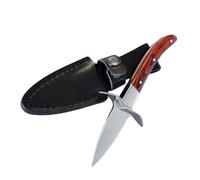 JEWEDECO Abridor de Ostras con Mango de Madera y Protección para Mano Herramienta para Descascarar Ostras de Acero Inoxidable Fácil de Limpiar Seguro y Ergonómico para Cocina y Mariscos