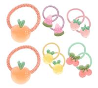 JEWEDECO Accesorios Suaves sin Dañar el Pelo 10 Lazos Elásticos de Acrílico Cabello Forma de Frutas Varios estilos para Niñas Ideales para Uso Diario Varios estilos