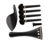 JEWEDECO Accesorios Violín Completo Ébano Cordal Barbilla Clavija Pasador Decorativos