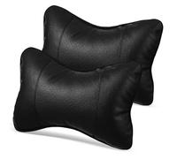 JEWEDECO Almohadas Cuello Forma de Hueso 2 Piezas Negro, Cojines Cervicales para Coche, Protector de Reposacabezas, Uso Todo el Año, Confort Ergonómico para Conducción Segura y Relajación