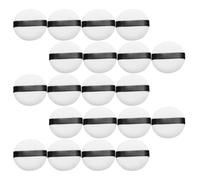 JEWEDECO Almohadillas de Maquillaje de 20 Piezas Borla de Pelusa Cristalina, Esponjas Planas para Polvos Sueltos que Ahorran Producto, Ideales para Uso en Casa y Salón