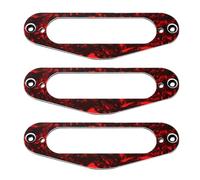 JEWEDECO Anillo de Montaje para Pastilla Single Coil Estilo Tl Rojo de Celuloide, 3 Piezas para Guitarra Eléctrica, Adecuado para Reemplazo y Personalización