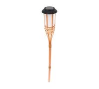 JEWEDECO Antorcha de Bambú para Jardín Luz Solar, Diseño Compacto y Resistente, 12 Lámparas LED para Decoración Exterior y Paisajismo Elegante