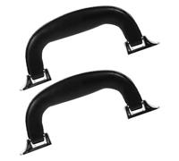 JEWEDECO Asas de Repuesto para Maletas y Cajas 2 Piezas Mango de Plástico y Cuero Artificial Negro y Plata Asa de Equipaje Multifuncional para Estuches y Bolsos DIY