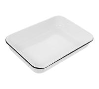 JEWEDECO Bandeja para Hornear y Almacenamiento de Alimentos Color Aleatorio Multifuncional de Esmalte Blanco y Resistente al Calor para Uso Familiar