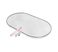 JEWEDECO Báscula Digital de Baño Portátil Recargable, Mini Báscula Electrónica Ovalada 26x15 Cm Superficie de Vidrio Templado, Herramienta Precisa para Pesar y Control Corporal Diaria