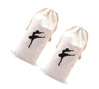 JEWEDECO Bolsa Cordón de Pelusa para Zapatillas de Punta Ballet 2 Piezas Bolsa de Almacenamiento para Zapatos de Baile Niñas para Clases de Ballet