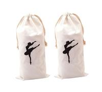 JEWEDECO Bolsa de Ballet Cordón para Guardar Zapatillas de Ballet y Accesorios, 2 Piezas de Tela de Pelusa en Color Claro, Adecuado para Clase de Baile y Viaje