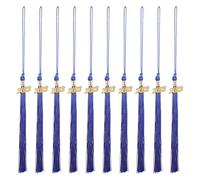 JEWEDECO Borlas para Sombrero de Graduación Azul de Poliéster, 10 Piezas con Etiquetas de Año, Accesorio Creativo para Fotografía y Fiestas de Graduación