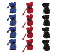 JEWEDECO Botas de Lluvia para Perros 3 Juegos, Impermeables y Acolchadas, Hechas de Algodón, Protegen Patas y Evitan Lesiones, Ideales para Exteriores y Días Lluviosos