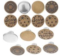 JEWEDECO Botones Extraíbles para Jeans sin Costura, Juego de 24 Botones Metálicos de Repuesto en Colores Cobre y Plata, Hebillas Desmontables para Ajustar Cintura en Pantalones Vaqueros,