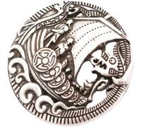 JEWEDECO Broche y Pin Decorativo Vintage de Aleación de Zinc Diseño de Barco Vikingo en Plata, Accesorio Único para Chal Adecuado para Disfraces y Uso Diario