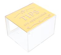 JEWEDECO Caja de Propinas de Acrílico Dorado para Bares y Almacenamiento de Dinero Función para Guiar Participación en Rifas