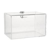 JEWEDECO Caja Multifuncional Acrílica con Cerradura para Donaciones y Sobres, Urna Pública Transparente sin Rebabas Adecuado para Muchas Ocasiones