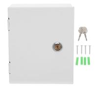 JEWEDECO Caja Protectora para Enchufe con Forma de Paraguas de Hierro Esmaltado Blanco, Protección contra Impactos y Cobertura Segura para Cocinas Húmedas y Baños, Tamaño 18.5x15.5x9.7cm