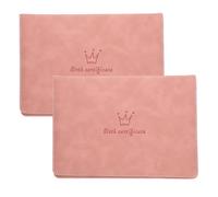 JEWEDECO Carpeta de Documentos para Ñiño 2 Piezas, Funda Protectora de Cuero Sintético Rosa, Tamaño Legal para Certificados de Nacimiento, Organizador Resistente al Agua y Polvo