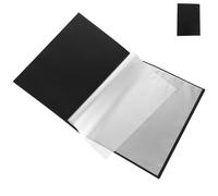 JEWEDECO Carpeta de Presentación Negra para Documentos A4 con 20 Bolsillos, Material Pp Ligero y Acabado Mate, Adecuado para Oficina y Partituras