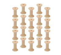 JEWEDECO Carretes de Madera Vintage sin Terminar para Manualidades, Bobinas de Tejido 27 X 16 Mm, 100 Unidades en Color Madera Natural, Ideales para DIY y Costura Artesanal