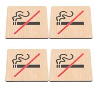 JEWEDECO Carteles Prohibido Fumar Madera 4 Unidades para Hogar y Bares Señales de Advertencia Duraderas y Fáciles de Limpiar