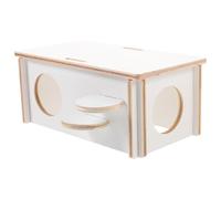 JEWEDECO Casa de Hámster de Madera Beige en Forma de Cabaña Cómoda y Segura para Pequeños Animales y Mascotas en Jaula