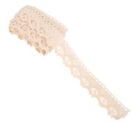 JEWEDECO Cinta Adhesiva de Encaje de Algodón Beige para Manualidades Diy, Fácil de Usar y Transportar, Adecuado para Decorar Cuadernos y Diarios