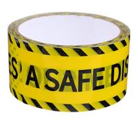 JEWEDECO Cinta Adhesiva de Señal de Advertencia con Texto Negro sobre Fondo Amarillo, Resistente al Agua Desgarro, Material Bopp para Áreas Peligrosas y Decoración de Fiestas