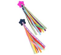 JEWEDECO Cintas de Colores para Manillar Infantil, 1 Par | Acabado Brillante, Lunares y Estrellas Plástico y Tela, para Bicicletas y Triciclos de Niño Niña