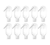JEWEDECO Color Aleatorio 10 Botellas Rellenables con Gancho de Petg de 50ml Varios estilos Botellas Pequeñas Bien Organizadas para Viaje y Deportes para Loción y Alcohol