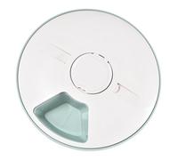 JEWEDECO Comedero para Mascotas Inteligente Temporizador, 6 Compartimentos Desmontables, Color Verde y Claro, Alimentación Automática Programada para Perros y Gatos, Uso Doméstico