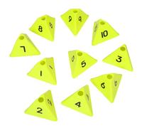 JEWEDECO Conos de Entrenamiento de Fútbol PE 10 Piezas Numerados | Apilables, Colores Vivos y Números Visibles, Montaje Rápido, para Canchas, Circuitos y Uso Interior