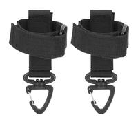 JEWEDECO Correa de Guante Profesional 2 Piezas, Oxford Negro para Camping | Multifunción, Uso en Viaje, Accesorios Senderismo, Cierre Táctico Resistente