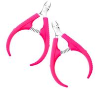 JEWEDECO Cortacutículas Profesional de Acero Inoxidable 2piezas para Manicura y Pedicura Diseño Antideslizante para Eliminar Piel Muerta y Recortar Uñas