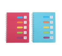 JEWEDECO Cuaderno de Espiral A5 2 Unidades Azul y Rosa, Libreta de Notas Papel de Alta Textura para Diario, Planificación y Organización en Oficina y Viaje